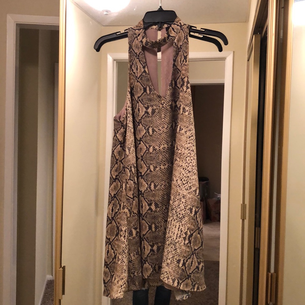 Snakeskin print dress